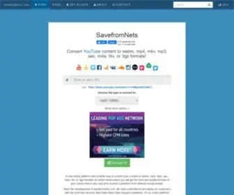 Savefromnets.com(Online Converter and Downloader) Screenshot