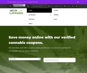 Saveoncannabis.com(Cannabis Coupons) Screenshot