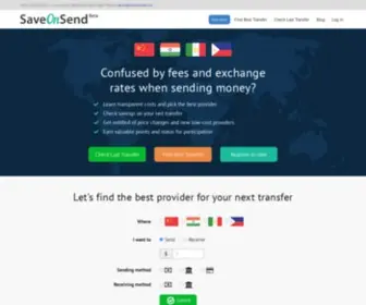 Saveonsend.com(Save on Sending Money to China) Screenshot