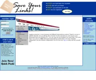 Saveyourlinks.com(Save your links) Screenshot