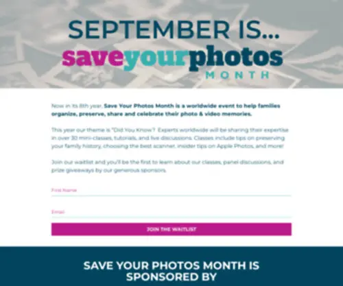 Saveyourphotos.org(Save Your Photos Month) Screenshot