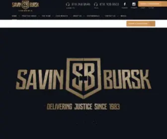 Savinbursklaw.com(Personal Injury) Screenshot