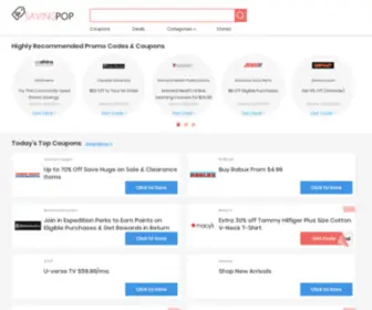 Savingpop.com(Helps you save money by instantly picking and applying the best deals) Screenshot