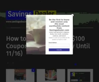 Savingsdealer.com(Welcome) Screenshot