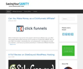 Savingyoursanity.com(Saving Your Sanity) Screenshot