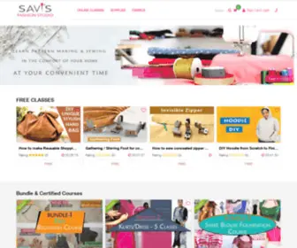 Savisfashionstudio.com(Online Sewing Classes) Screenshot