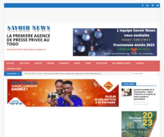 Savoirnews.net(LA PREMIERE AGENCE DE PRESSE PRIVEE AU TOGO) Screenshot