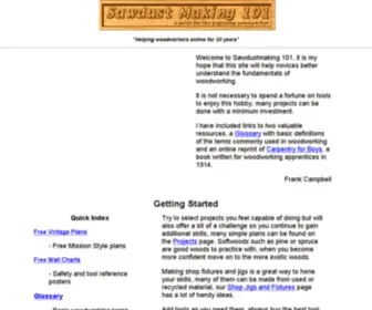 Sawdustmaking.com(Sawdust Making 101 a guide for the beginning woodworker) Screenshot