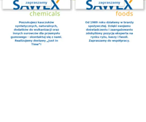 Sawexpl.com(Sawex Foods & Sawex Chemicals) Screenshot