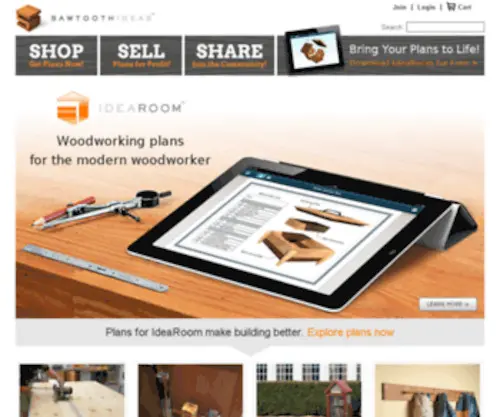 Sawtoothideas.com(Your Marketplace for Woodworking Plans) Screenshot
