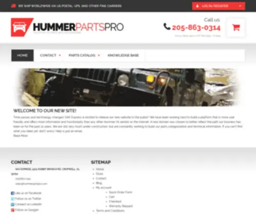 Sax-Express.com(Hummer H1 Parts) Screenshot