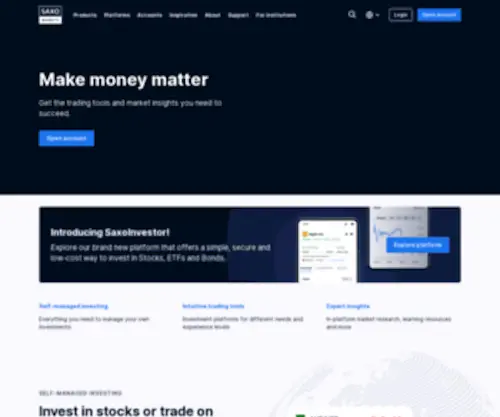 Saxomarkets.com.au(Saxo Capital Markets) Screenshot