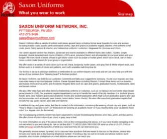 Saxonuniform.com(Saxon Uniforms Career Apparel Blazers and Academic Regalia) Screenshot