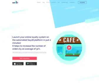 Say2B.com(Effective customer loyalty software and mobile app) Screenshot