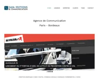 Saya-Editions.fr(Saya Editions & Communication // Agence communication Paris Bordeaux) Screenshot