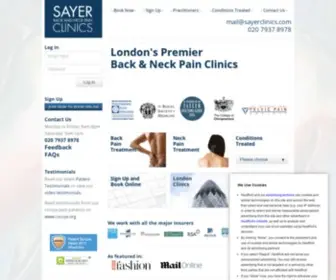 Sayerclinics.com(London Chiropractors Back & Neck Pain) Screenshot
