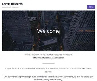 Sayersresearch.com(Equity research and analysis) Screenshot