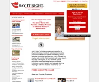 Sayitright.org(Say It Right Speech Development Products for Speech Language Pathologists) Screenshot