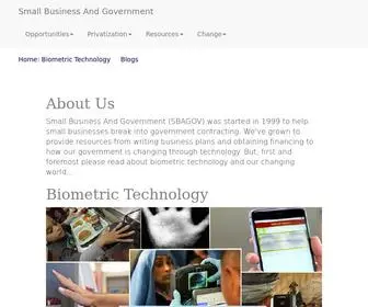 Sbagov.org(SBAGOV and Biometric Technology) Screenshot