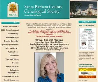 SBCGS.org(The Santa Barbara County Genealogical Society) Screenshot