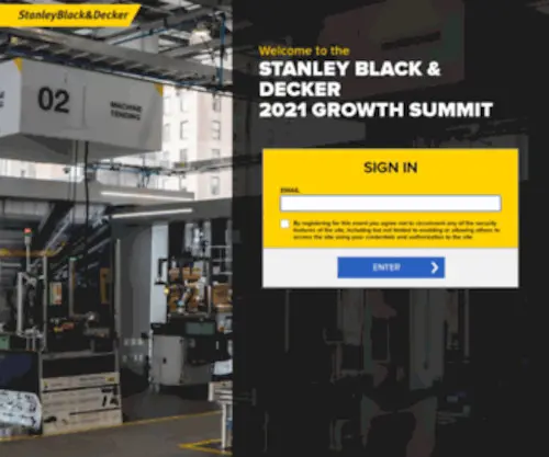 Sbdincevents.com(Stanley Black & Decker) Screenshot