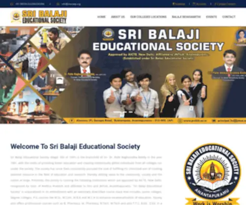 Sbesatp.org(Sri Balaji Educational Society) Screenshot