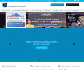 Sbfa.org.br(Portal da Sociedade Brasileira de Fonoaudiologia) Screenshot