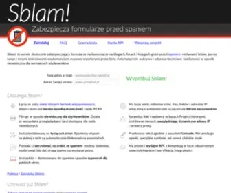 Sblam.com(Zabezpiecza formularze przed spamem) Screenshot