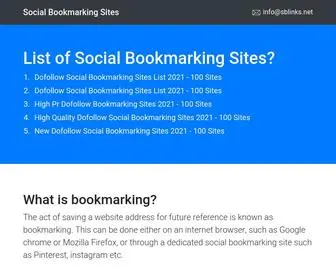 Sblinks.net(Top Social Bookmarking Sites 2020) Screenshot