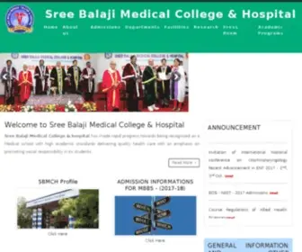 SBMCH.ac.in(Sree Balaji Medical College and Hospital) Screenshot