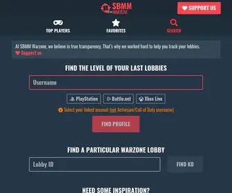 SBMmwarzone.com(Find the level of your Warzone lobby) Screenshot