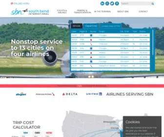 Sbnair.com(South Bend Airport) Screenshot