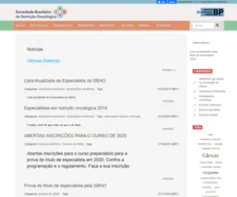 Sbno.com.br(Sociedade Brasileira de Nutrição Oncológica SBNO) Screenshot