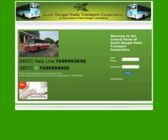 SBSTcbooking.co.in(Control Panel of South Bengal State Transport Corporation) Screenshot