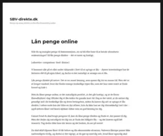 SBV-Direkte.dk(Lån penge online nu) Screenshot