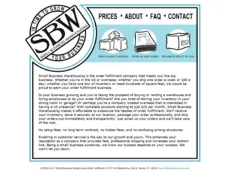 Sbwarehousing.com(Order Fulfillment) Screenshot