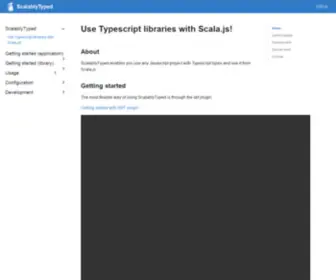 Scalablytyped.org(The Javascript ecosystem for) Screenshot
