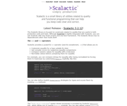 Scalactic.org(Scalactic) Screenshot
