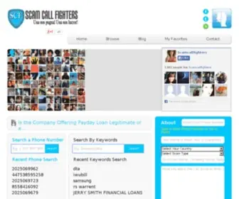 Scamcallfighters.com Screenshot