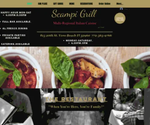 Scampigrill.com(Scampi Grill Italian Restaurant Vero Beach Fl) Screenshot