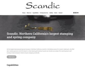 Scandic.com(Northern California's largest stamping and spring company) Screenshot