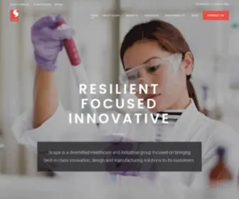 Scapa.com(Scapa is a diversified Healthcare and Industrial group focused on bringing best) Screenshot