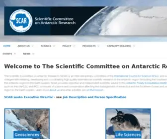 Scar.org(The Scientific Committee on Antarctic Research) Screenshot
