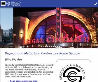 SCCDRywall.com(Drywall and Metal Stud Contractors Rome Georgia) Screenshot