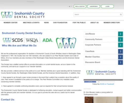 SCDentists.org(Snohomish County Dental Society) Screenshot
