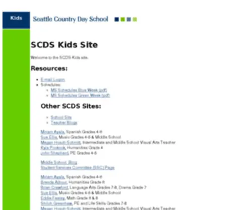 SCDskids.org(SCDS Kids) Screenshot