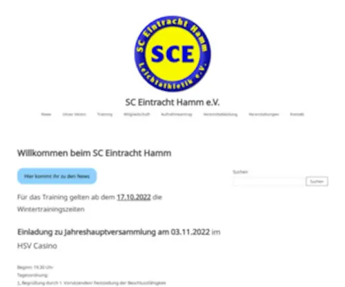 Sce-Hamm.de(SC Eintracht Hamm e.V) Screenshot