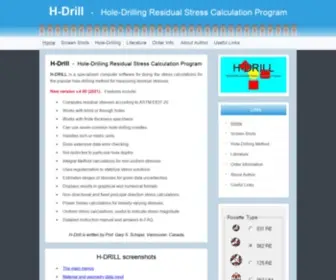 Schajer.org(Hole-drilling Residual Stress Calculation Program) Screenshot