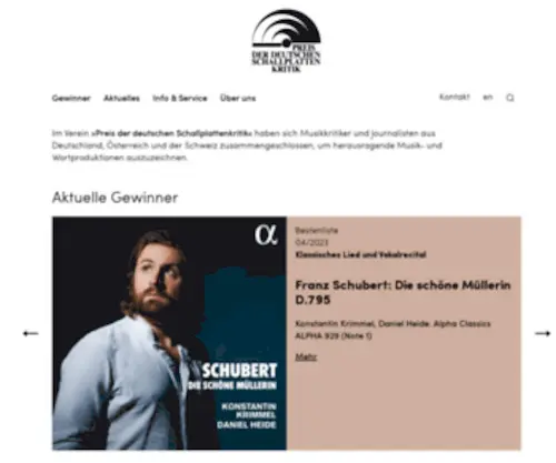 Schallplattenkritik.de(Der unabhängige Schallplattenpreis (Kritikerpreis)) Screenshot