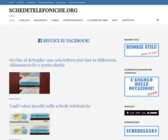 Schedetelefoniche.org(SCHEDE TELEFONICHE Collezionismo schede telefoniche Catalogo valore schede telefoniche) Screenshot